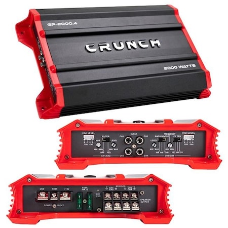 Crunch Crunch GP20004 2000W Ground Pounder Four Channel Car Audio Amplifier GP20004